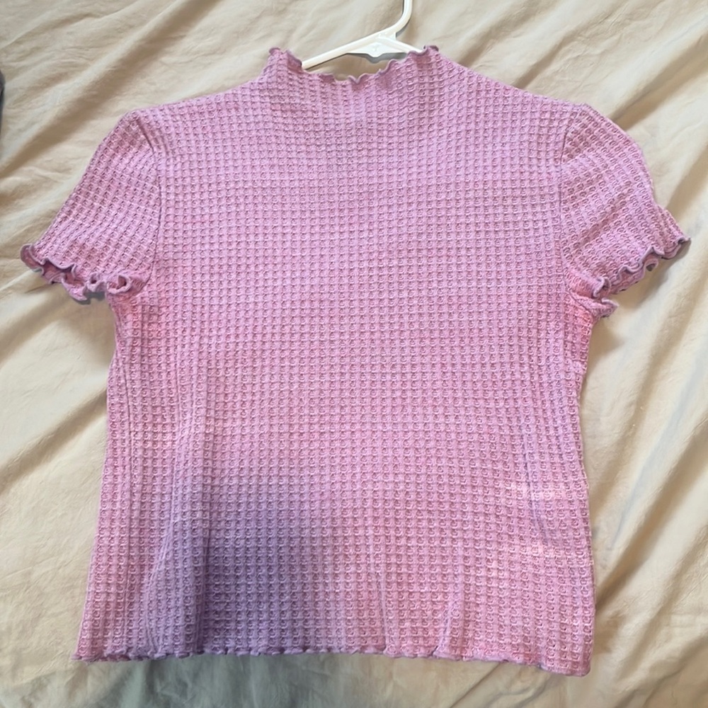 Purple ruffle turtle neck top